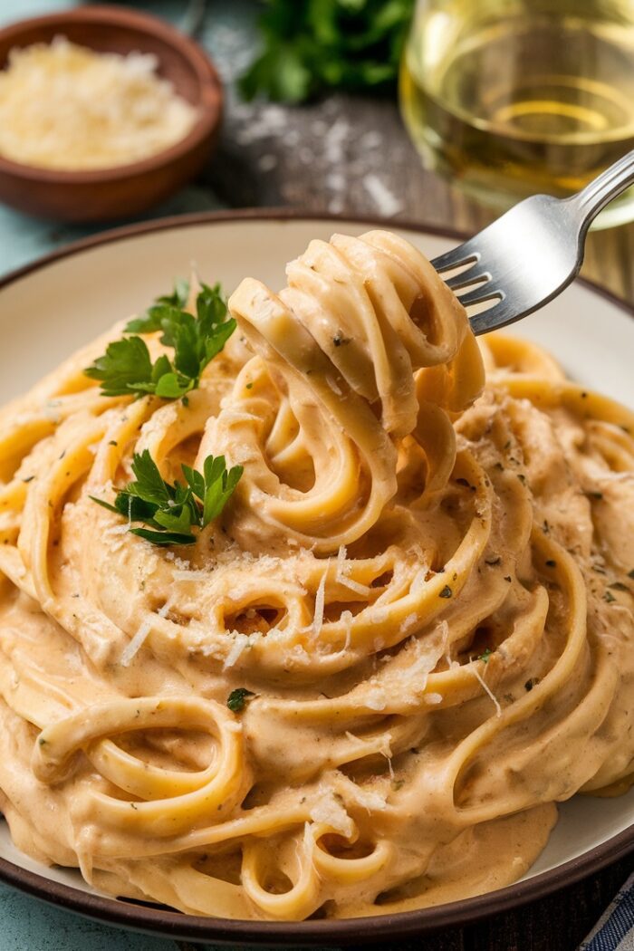 Quick and Easy Creamy Garlic Parmesan Pasta