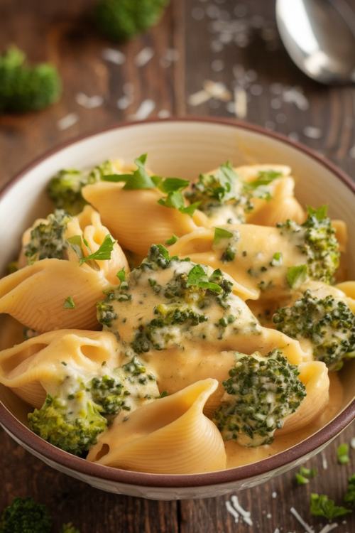 The Perfect Creamy Broccoli Cheddar Shells