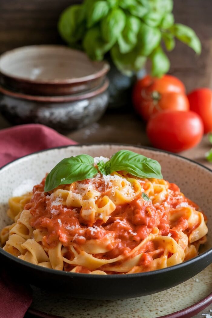 Creamy and Delicious Tomato Basil Pasta